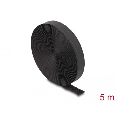 Delock Klettband auf Rolle mit Schlaufe L 5 m x B 20 mm schwarz