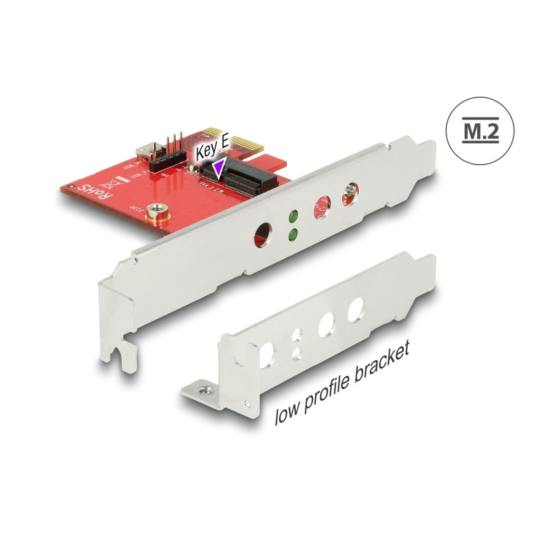 Delock PCI Express x1 Karte - 1 x intern M.2 Key E - Low Profile Formfaktor