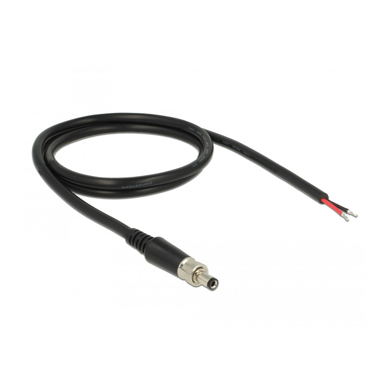 Delock Stromversorgungskabel DC 5,5 x 2,5 x 9,5 mm verschraubbar zu offenen Kabelenden 95 cm