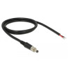 Delock Stromversorgungskabel DC 5,5 x 2,5 x 9,5 mm verschraubbar zu offenen Kabelenden 95 cm