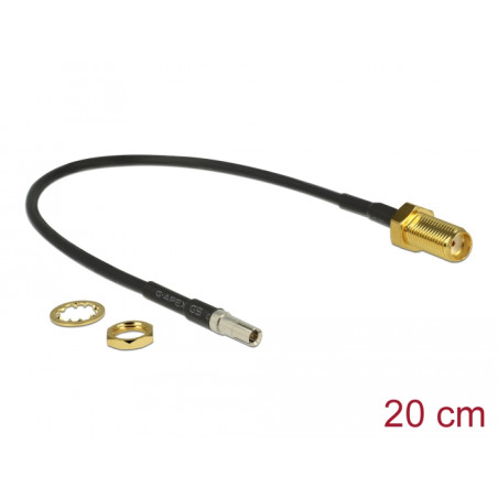 Delock Antennenkabel SMA Buchse zum Einbau - TS-9 Stecker RG-174 20 cm schwarz