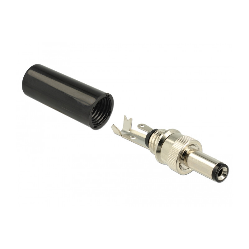 Delock Steckverbinder DC 5,5 x 2,1 mm mit Länge 12,0 mm Hohlstecker Lötversion