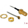 Delock Antennenkabel SMA Buchse zum Einbau zu I-PEX Inc., MHF® I Stecker 1.13 1 m Gewindelänge 10 mm