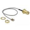 Delock Antennenkabel SMA Buchse zum Einbau zu I-PEX Inc., MHF® I LK Stecker 1.13 20 cm Gewindelänge 10 mm