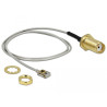 Delock Antennenkabel SMA Buchse zum Einbau zu I-PEX Inc., MHF® I LK Stecker 1.13 35 cm Gewindelänge 10 mm