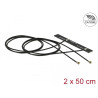 Delock Dualband WLAN WiFi 6 Doppelantenne 2 x I-PEX Inc., MHF® 4L Stecker 3 - 5 dBi 1.13 2 x 50 cm PCB intern Klebemontage