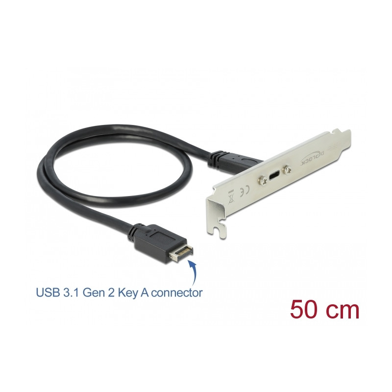 Delock USB 10 Gbps Slotblech mit 1 x USB Type-C™ Port