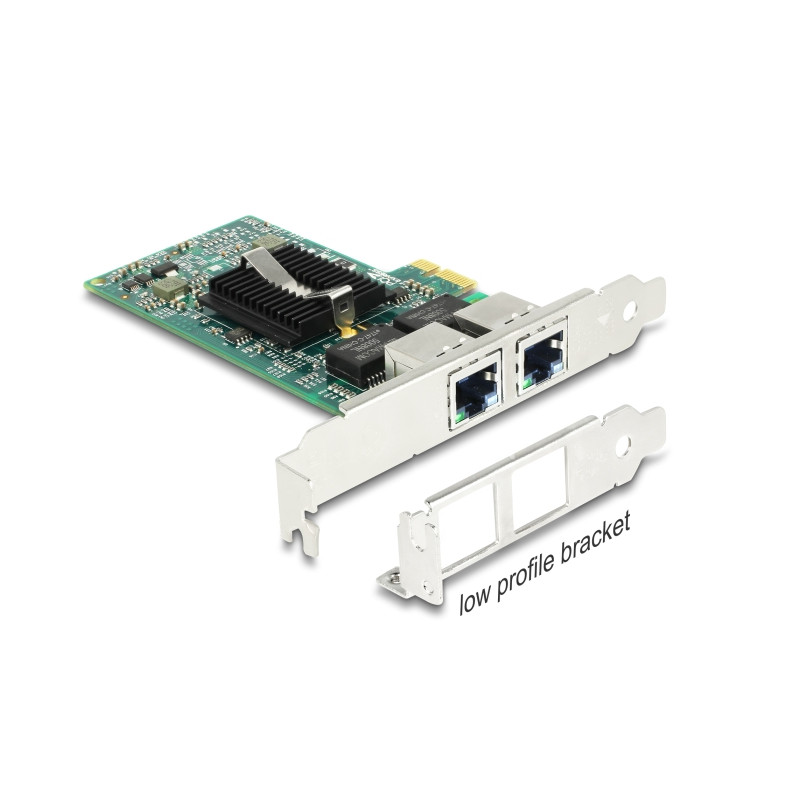 Delock PCI Express x1 Netzwerkkarte Gigabit LAN 2 x RJ45 i82576