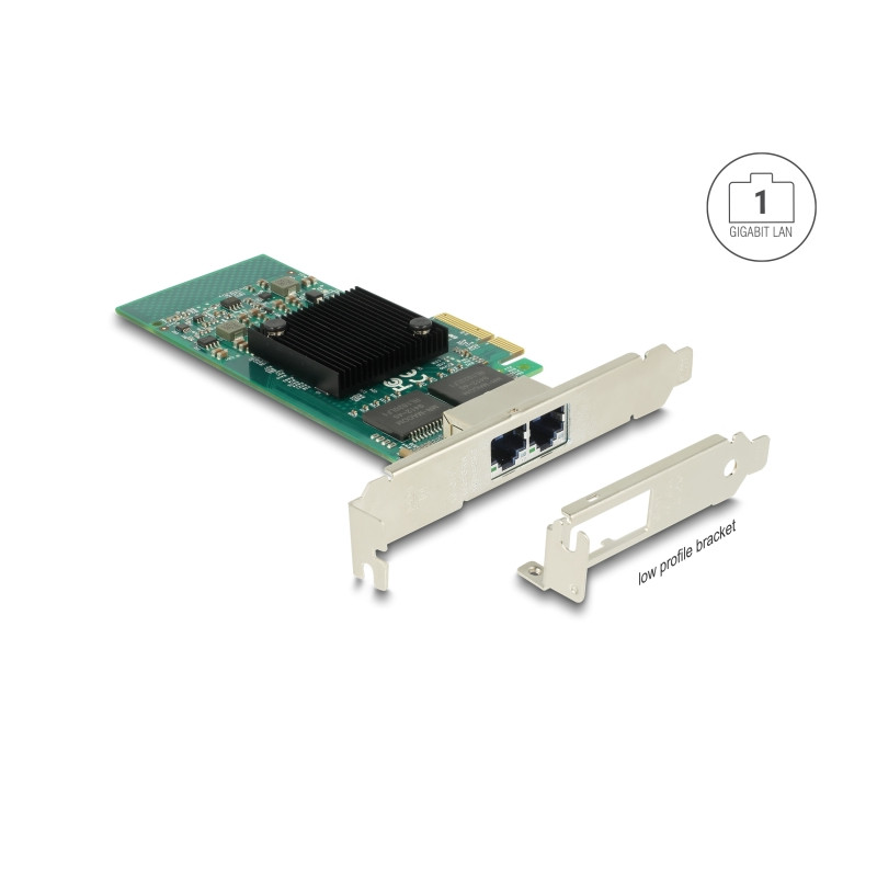 Delock PCI Express x4 Netzwerkkarte Gigabit LAN 2 x RJ45 i350
