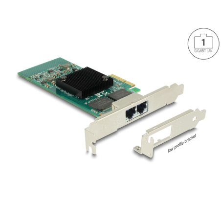 Delock PCI Express x4 Netzwerkkarte Gigabit LAN 2 x RJ45 i350