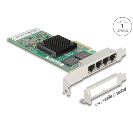 Delock PCI Express x4 Netzwerkkarte Gigabit LAN 4 x RJ45 i350