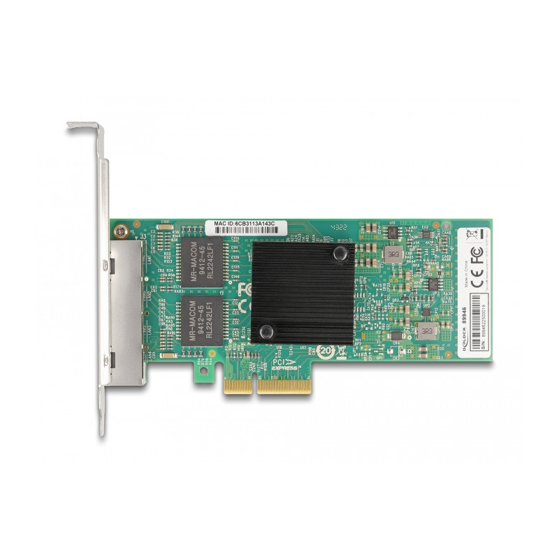 Delock PCI Express x4 Netzwerkkarte Gigabit LAN 4 x RJ45 i350