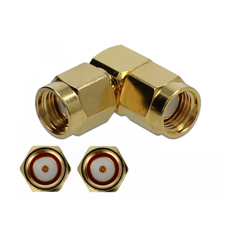Delock Adapter RP-SMA Stecker zu RP-SMA Stecker 90° 10 GHz