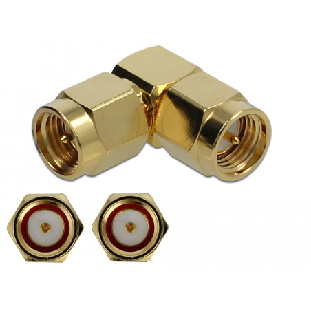 Delock Adapter SMA Stecker zu SMA Stecker 90° 10 GHz