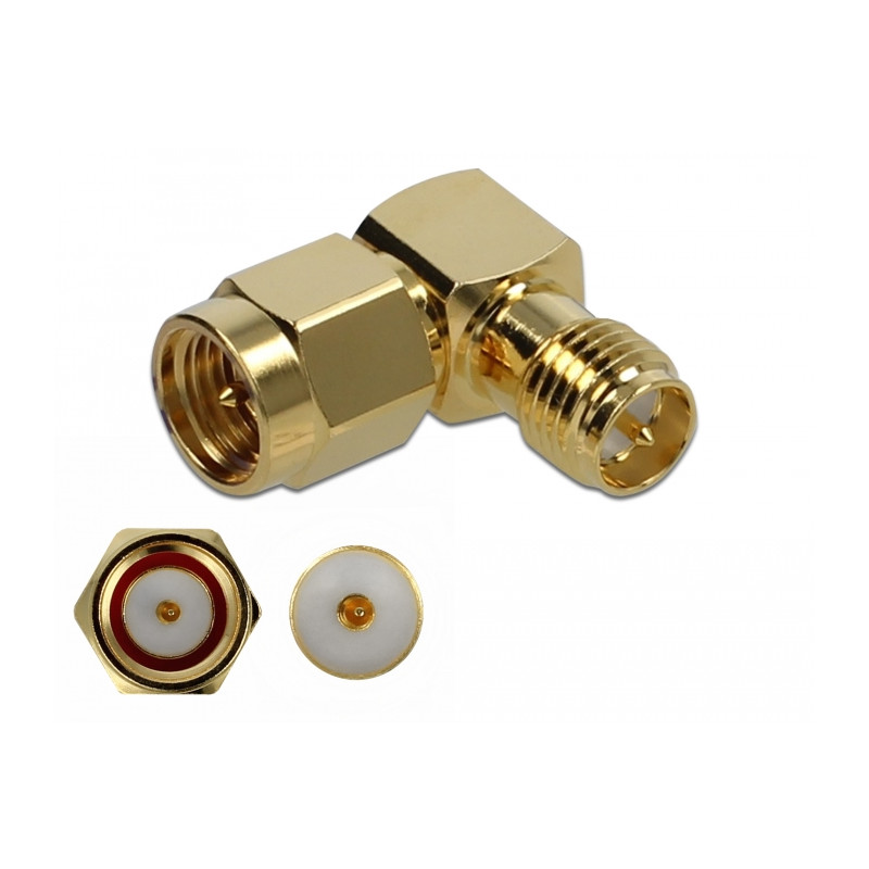 Delock Adapter SMA Stecker zu RP-SMA Buchse 90° 10 GHz