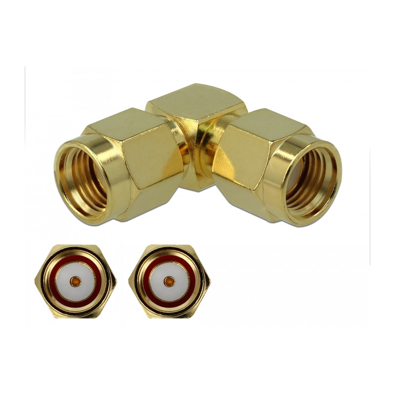 Delock Adapter RP-SMA Stecker zu RP-SMA Stecker 90° 3 GHz
