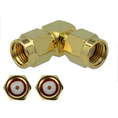 Delock Adapter RP-SMA Stecker zu RP-SMA Stecker 90° 3 GHz