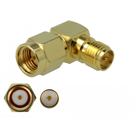 Delock Adapter SMA Stecker zu RP-SMA Buchse 90° 3 GHz