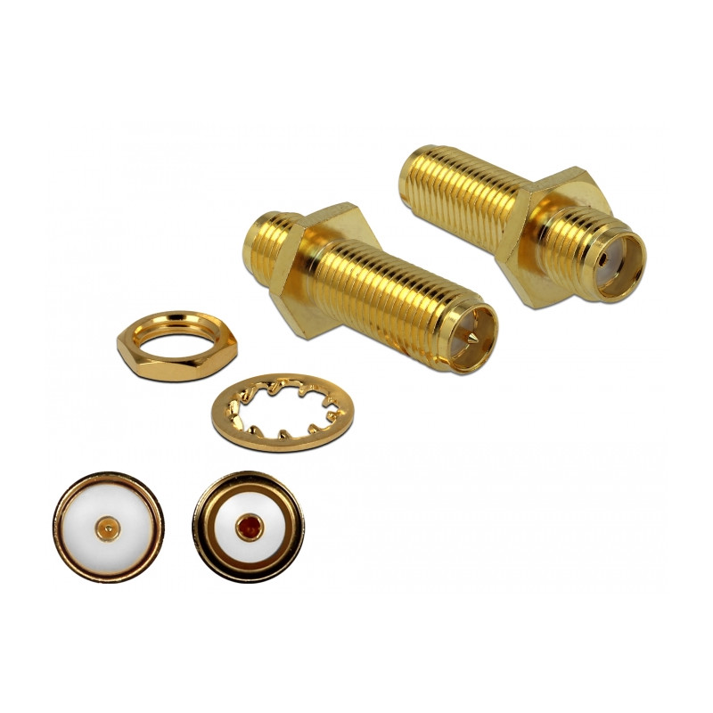 Delock Adapter SMA Buchse zu RP-SMA Buchse zum Einbau 3 GHz