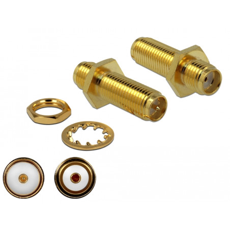 Delock Adapter SMA Buchse zu RP-SMA Buchse zum Einbau 3 GHz