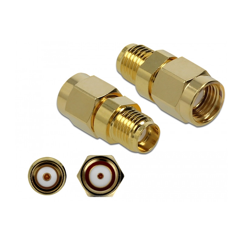 Delock Adapter RP-SMA Stecker zu SMA Buchse 10 GHz