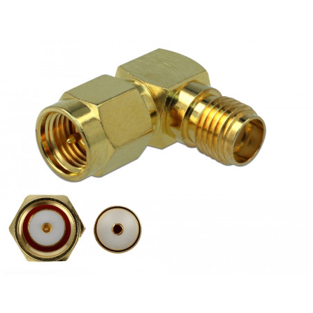 Delock Adapter SMA Stecker zu SMA Buchse 90° 3 GHz