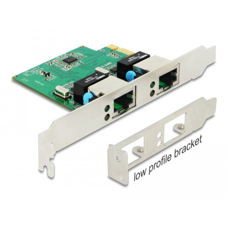 Delock PCI Express x1 Netzwerkkarte Gigabit LAN 2 x RJ45 RTL8111