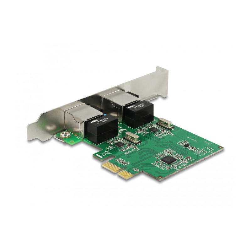 Delock PCI Express x1 Netzwerkkarte Gigabit LAN 2 x RJ45 RTL8111