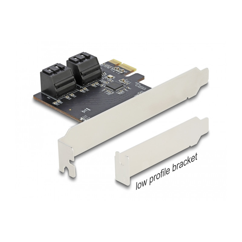 Delock 4 Port SATA PCI Express x1 Karte - Low Profile Formfaktor