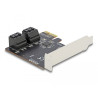 Delock 4 Port SATA PCI Express x1 Karte - Low Profile Formfaktor