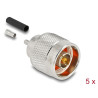 Delock N Stecker zum Crimpen RG-174 / RG-316 mit passendem Schrumpfschlauch - 5 Stück