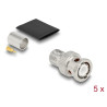 Delock BNC Stecker 50 Ohm zum Crimpen LMR 400 mit passendem Schrumpfschlauch - 5 Stück
