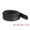 Delock Geflechtschlauch mit Reißverschluss hitzebeständig 3 m x 50 mm schwarz