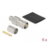 Delock BNC Buchse 75 Ohm zum Crimpen RG-6 mit passendem Schrumpfschlauch - 5 Stück