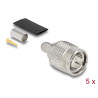 Delock TNC Stecker zum Crimpen RG-59 mit passendem Schrumpfschlauch - 5 Stück