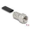 Delock F Stecker zum Crimpen RG-59 mit passendem Schrumpfschlauch - 5 Stück