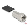 Delock F Stecker zum Crimpen RG-6 mit passendem Schrumpfschlauch - 5 Stück