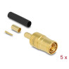 Delock SMB Stecker zum Crimpen RG-174 / RG-316 mit passendem Schrumpfschlauch - 5 Stück