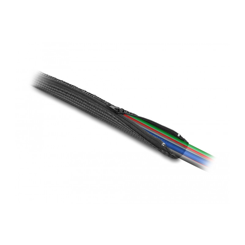 Delock Geflechtschlauch mit Reißverschluss hitzebeständig 3 m x 50 mm schwarz