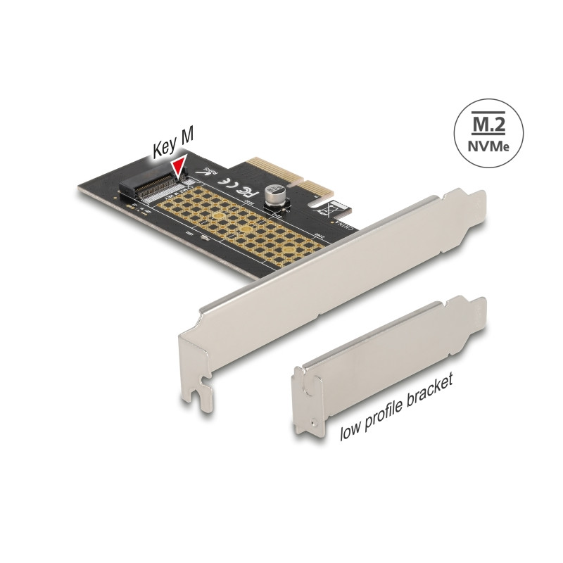 Delock PCI Express x4 Karte zu 1 x intern NVMe M.2 Key M 80 mm - Low Profile Formfaktor