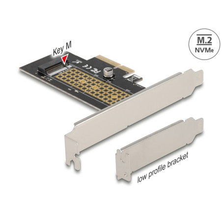Delock PCI Express x4 Karte zu 1 x intern NVMe M.2 Key M 80 mm - Low Profile Formfaktor