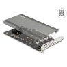 Delock PCI Express x16 Karte zu 4 x intern NVMe M.2 Key M mit Kühlkörper und Lüfter - Bifurcation