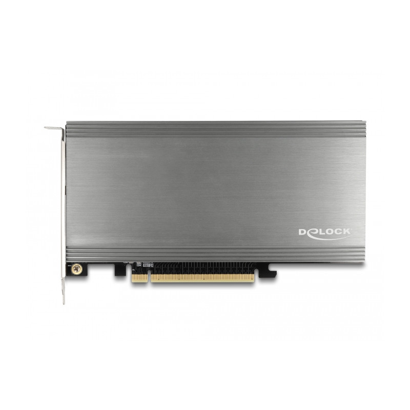 Delock PCI Express x16 Karte zu 4 x intern NVMe M.2 Key M mit Kühlkörper und Lüfter - Bifurcation