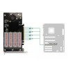 Delock PCI Express x16 Karte zu 4 x intern NVMe M.2 Key M mit Kühlkörper und Lüfter - Bifurcation