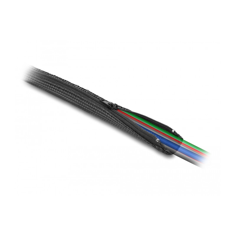Delock Geflechtschlauch mit Reißverschluss hitzebeständig 5 m x 50 mm schwarz