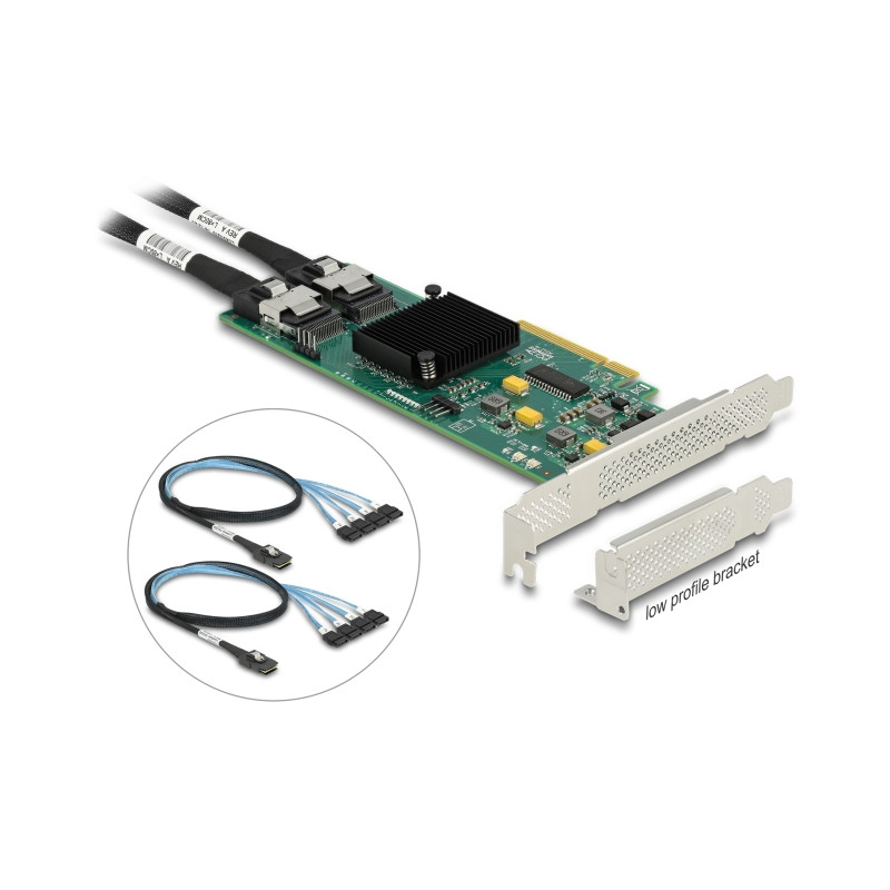 Delock 8 Port SATA PCI Express x8 Karte mit Anschlusskabel