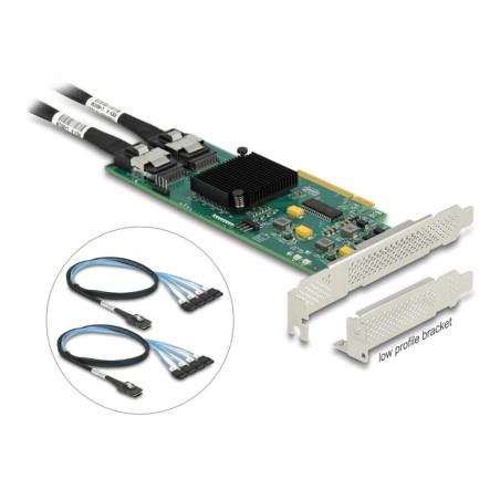Delock 8 Port SATA PCI Express x8 Karte mit Anschlusskabel