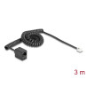 Delock Telefonkabel / Spiralkabel RJ11 Stecker zu RJ45 Buchse schwarz 3 m