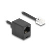 Delock Telefonkabel / Spiralkabel RJ11 Stecker zu RJ45 Buchse schwarz 3 m