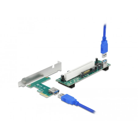 Delock Riser Karte PCI Express x1 zu 1 x PCI 32 Bit Slot mit 60 cm Kabel